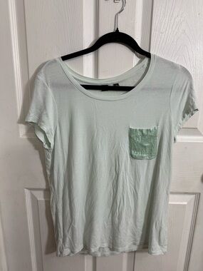 Saks Fifth Avenue Mint Short-Sleeve Pocket Tee